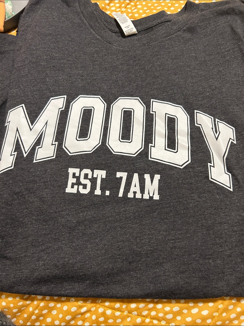 Moody Est. 7AM Graphic T‑Shirt - Charcoal